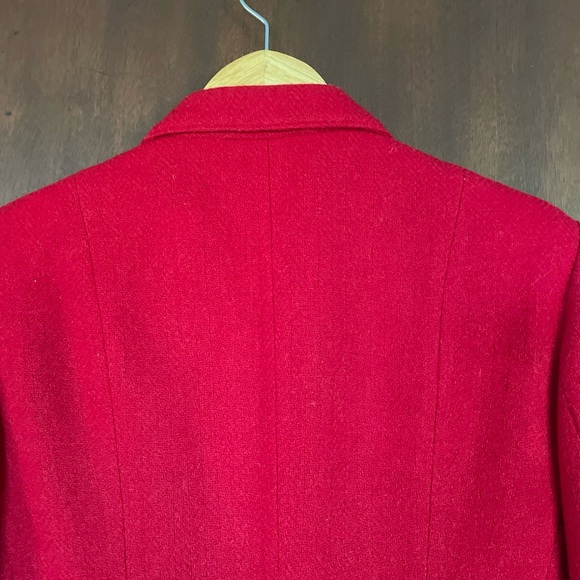 JG Hook Womens Wool Blazer Size 10 Cranberry Red Five Button Coat Jacket Vintage - Picture 3 of 13